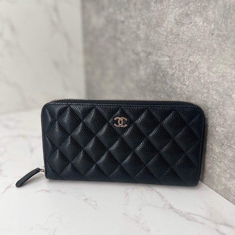 香緹國際精品 861 Chanel 荔枝牛拉鏈長夾-0