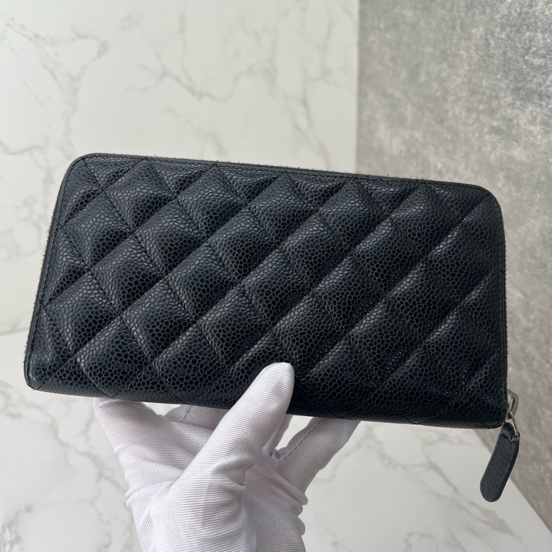 香緹國際精品 861 Chanel 荔枝牛拉鏈長夾-4