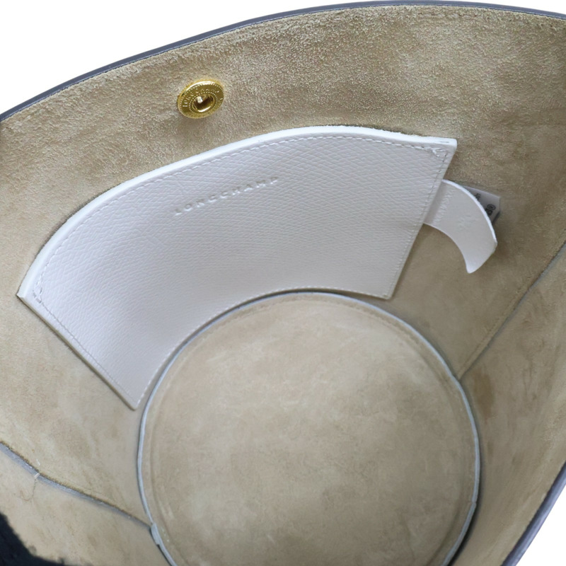 白色 牛皮 EPURE 水桶包 手提包【Longchamp 瓏驤】-4