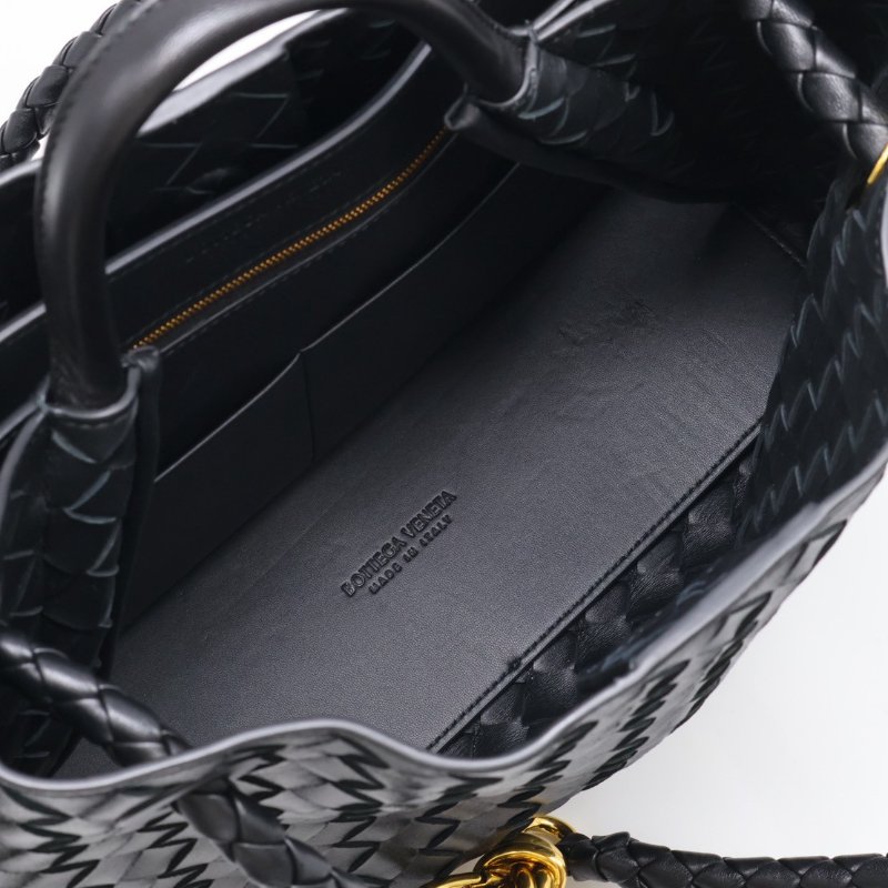 BOTTEGA VENETA Andiamo編織單肩包 - 中號黑金-10