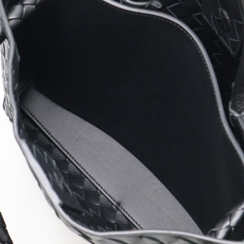 BOTTEGA VENETA Andiamo編織單肩包 - 中號黑金-12