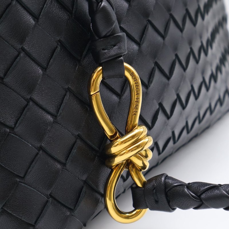 BOTTEGA VENETA Andiamo編織單肩包 - 中號黑金-14