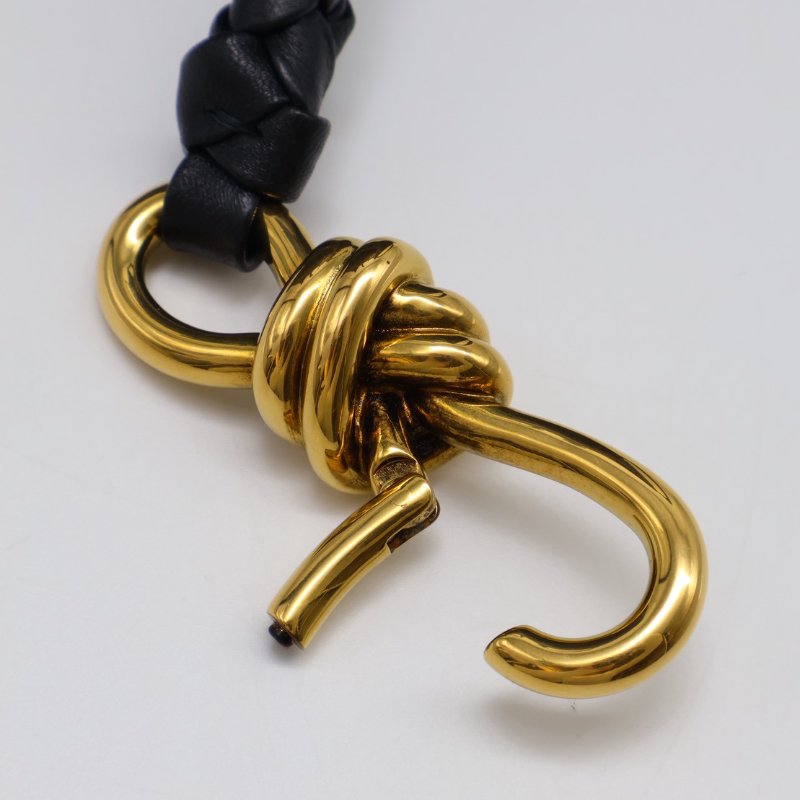 BOTTEGA VENETA Andiamo編織單肩包 - 中號黑金-15