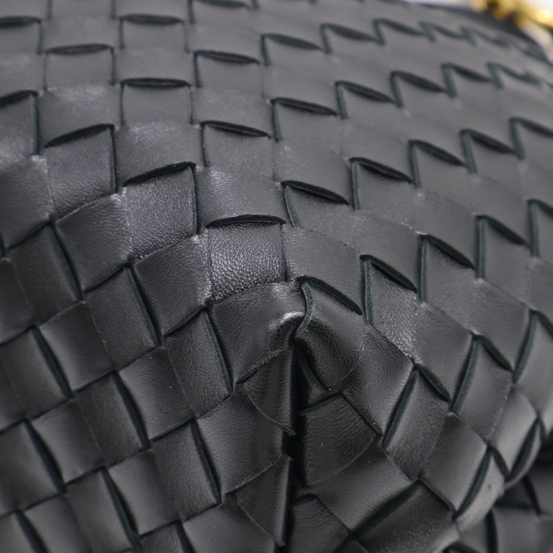 BOTTEGA VENETA Andiamo編織單肩包 - 中號黑金-22