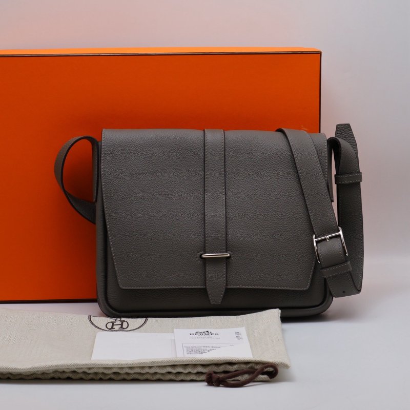HERMES Steve light junior郵差包 - 積雨雲灰銀 B-19