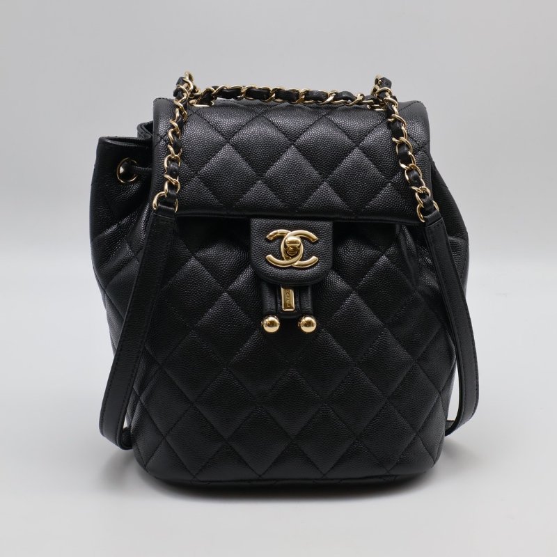 CHANEL 薩爾茨堡雙肩包 - 小號黑金-0