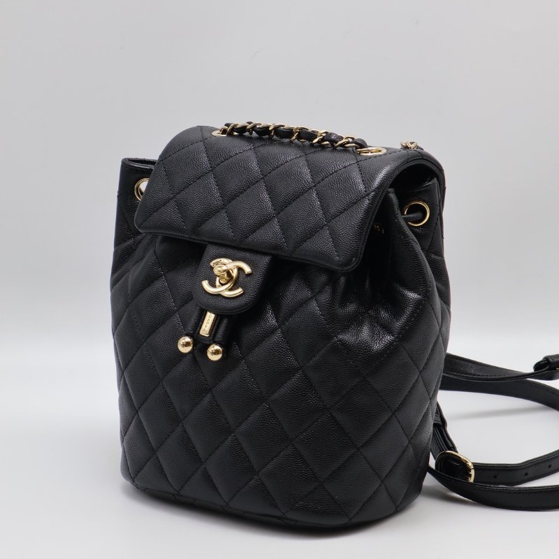 CHANEL 薩爾茨堡雙肩包 - 小號黑金-2