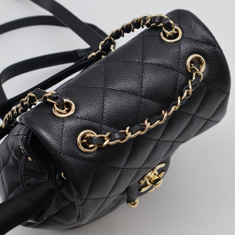 CHANEL 薩爾茨堡雙肩包 - 小號黑金-4