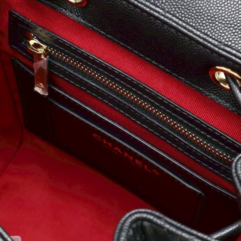 CHANEL 薩爾茨堡雙肩包 - 小號黑金-9