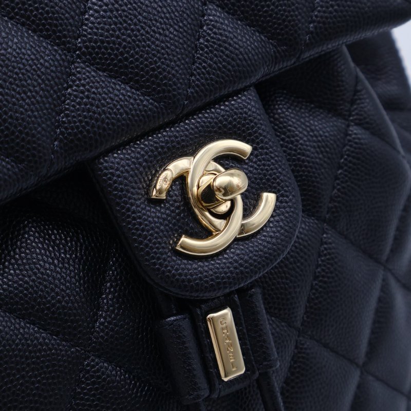 CHANEL 薩爾茨堡雙肩包 - 小號黑金-12