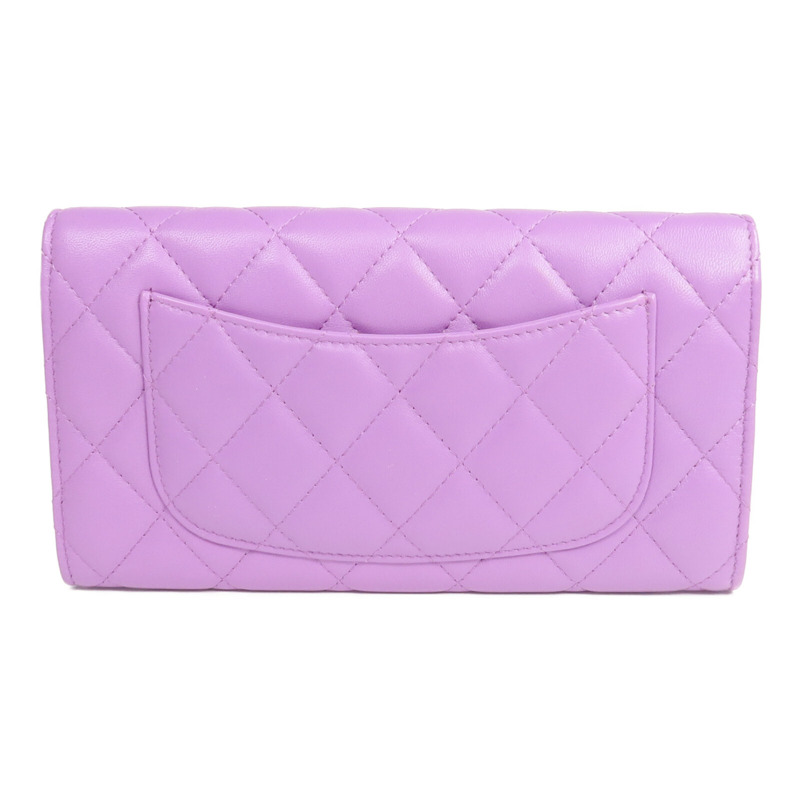 CHANEL 羊皮皮革Long Wallet銀扣長錢包-1