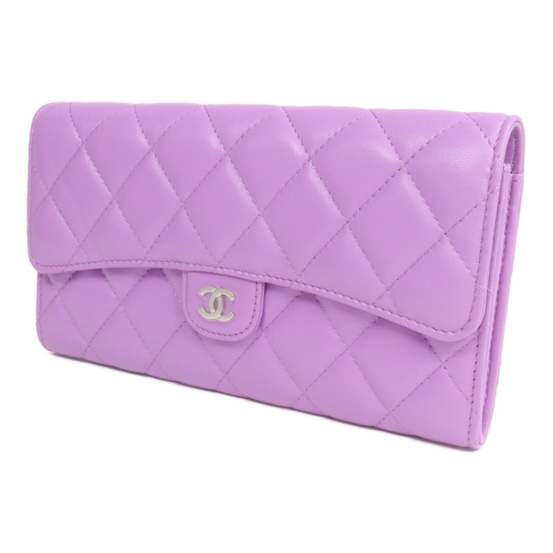 CHANEL 羊皮皮革Long Wallet銀扣長錢包-2