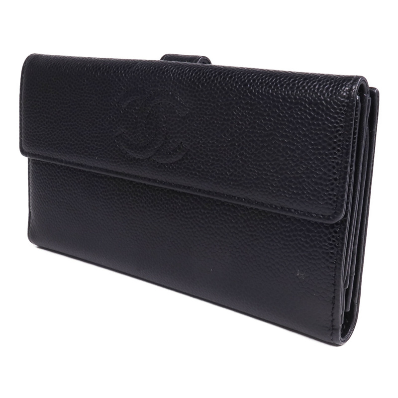 CHANEL 牛皮皮革Long Wallet銀扣長錢包-2