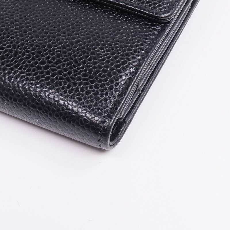 CHANEL 牛皮皮革Long Wallet銀扣長錢包-6