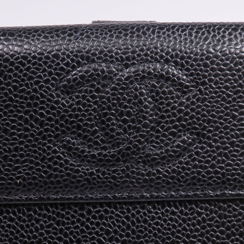 CHANEL 牛皮皮革Long Wallet銀扣長錢包-10