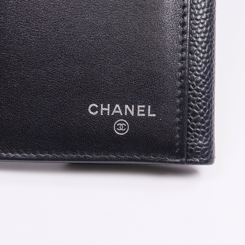 CHANEL 牛皮皮革Long Wallet銀扣長錢包-11