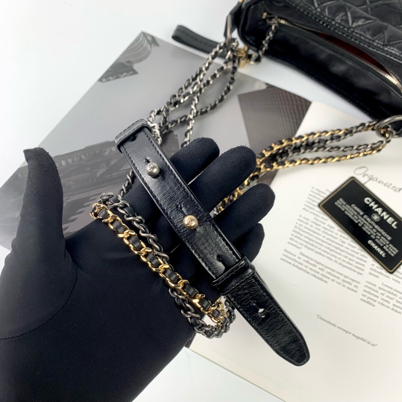 在台現貨 Chanel流浪包小號黑金 有防塵袋/保卡-11