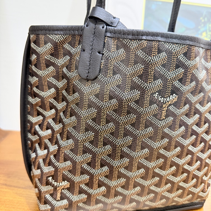 賠售超甜賣🖤黑色goyard Anjou 超夯款 雙面托特 超輕-8