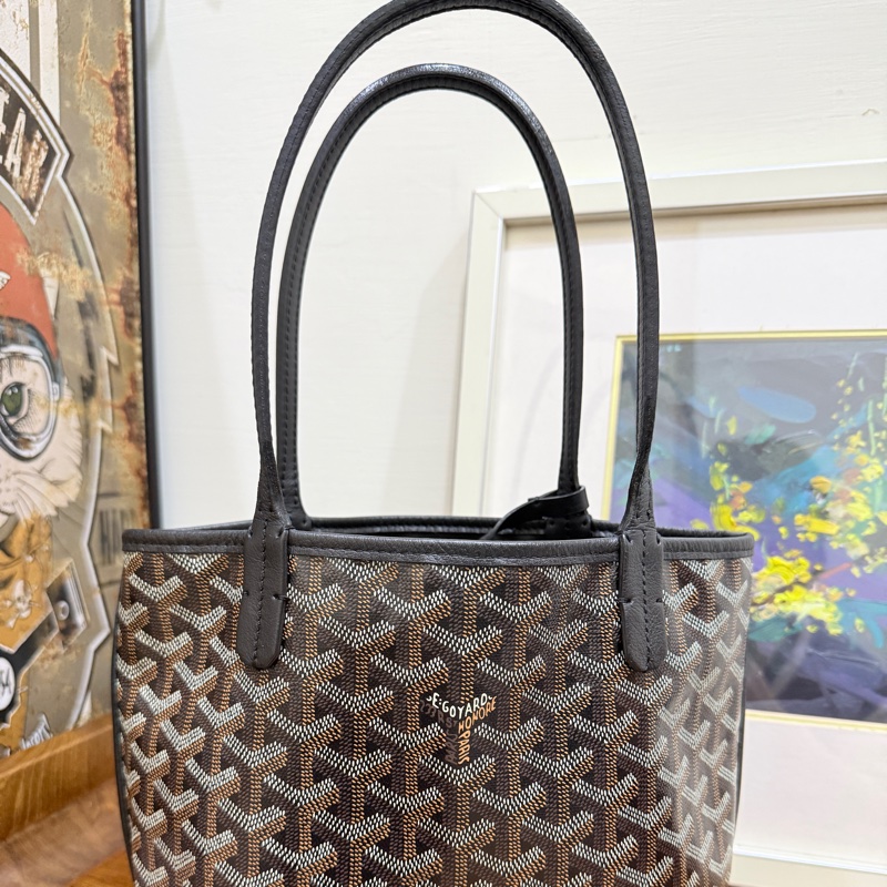 賠售超甜賣🖤黑色goyard Anjou 超夯款 雙面托特 超輕-17