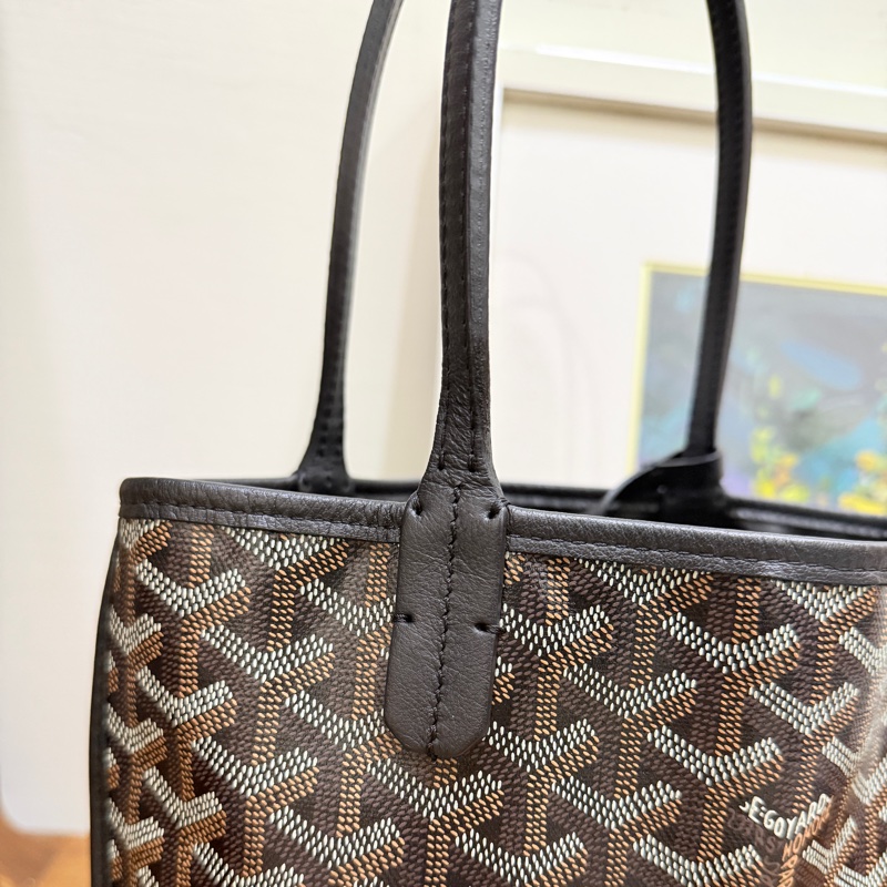 賠售超甜賣🖤黑色goyard Anjou 超夯款 雙面托特 超輕-21