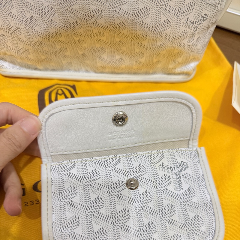 賠售超甜賣🤍白色goyard Anjou 超夯款 雙面托特 超輕-22