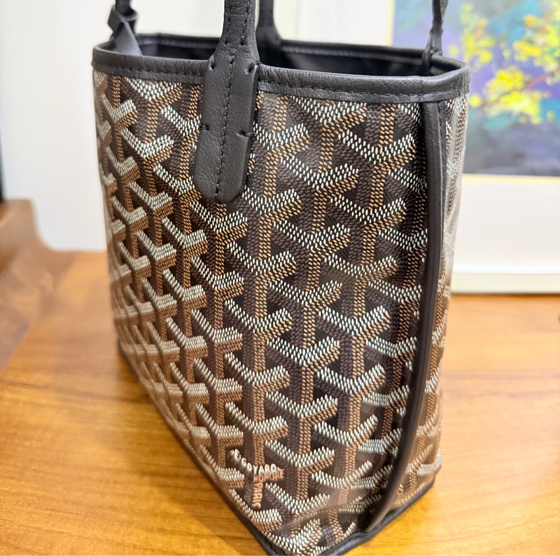 賠售超甜賣🖤黑色goyard Anjou 超夯款 雙面托特 超輕-37