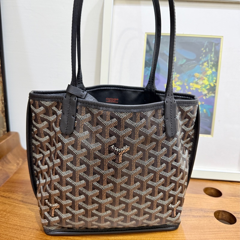 賠售超甜賣🖤黑色goyard Anjou 超夯款 雙面托特 超輕-50