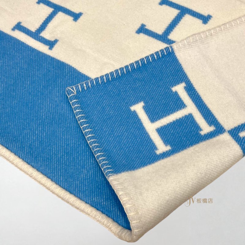 JY0327-Hermes Avalon 藍色/白色嬰兒毛毯-4