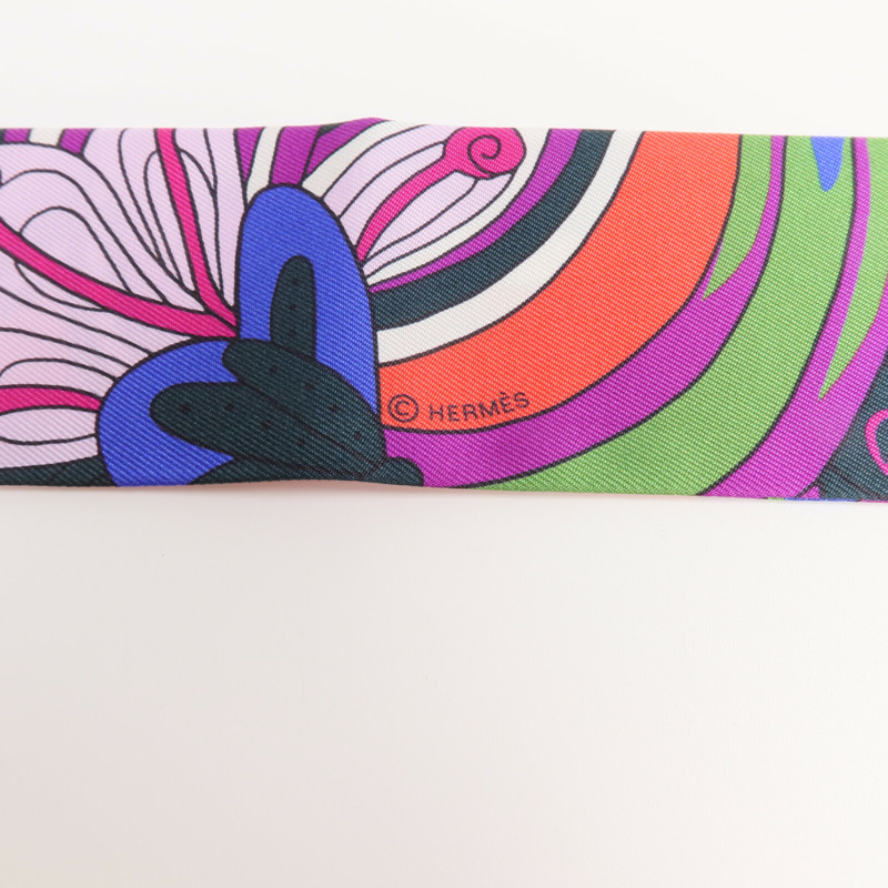 HERMES 絲質Twilly絲巾-5