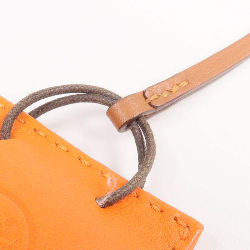 HERMES Milo/Swift皮革Sac Orange Bag Charm掛飾Orange H-4
