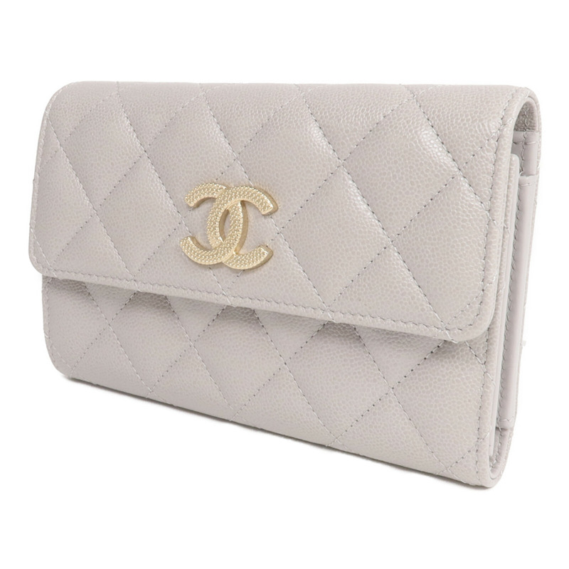 CHANEL 牛皮皮革Medium Flap Wallet金扣錢包-2