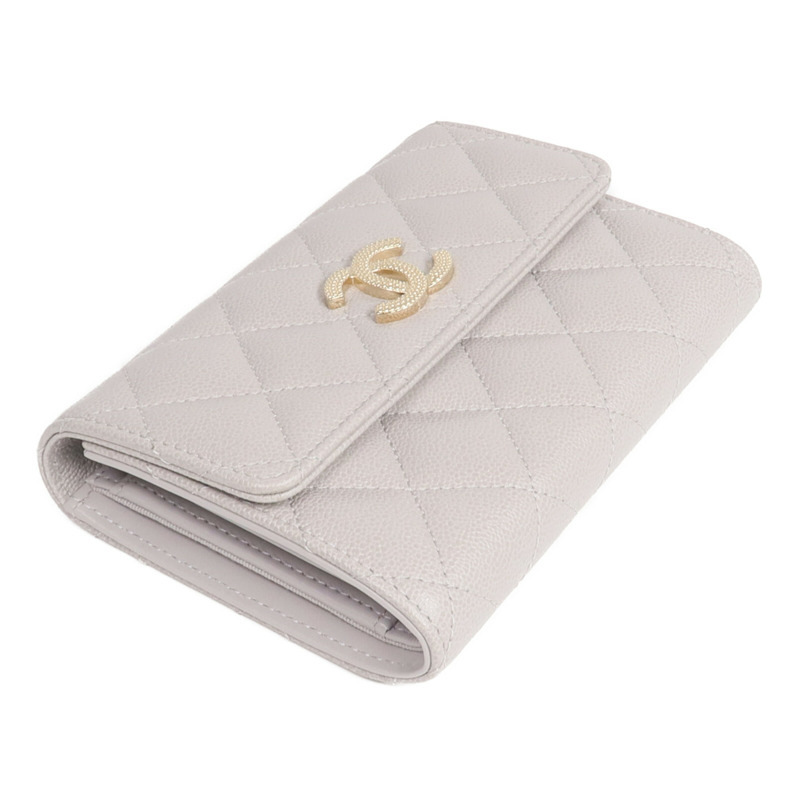 CHANEL 牛皮皮革Medium Flap Wallet金扣錢包-3