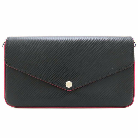 路易威登 Epi 皮革 Pochette Felicie M64579 手拿包，黑色和亮粉色，女士，353135