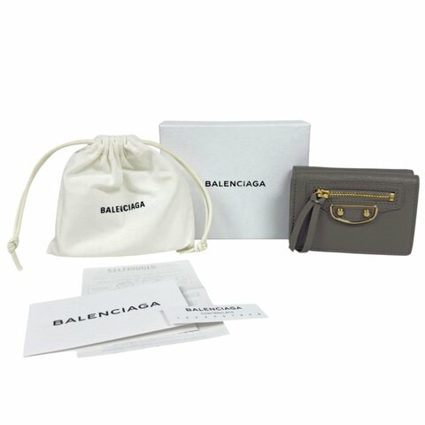 BALENCIAGA Metallic Edge City 多摺 迷你銀包