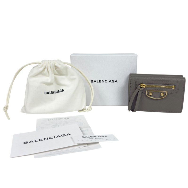 BALENCIAGA Metallic Edge City 多摺 迷你銀包-0