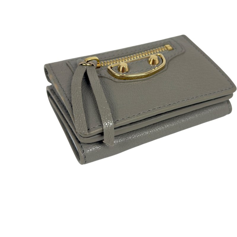 BALENCIAGA Metallic Edge City 多摺 迷你銀包-5
