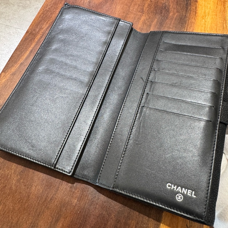 【狀況良好】香奈兒 CHANEL經典荔枝皮菱格長夾零錢袋多卡夾 簡約大方-14