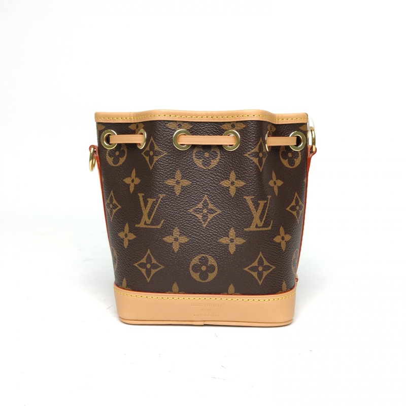 LOUIS VUITTON NOÉ水桶包Nano13可拆卸肩帶老花PVC金扣晶片肩背包-2