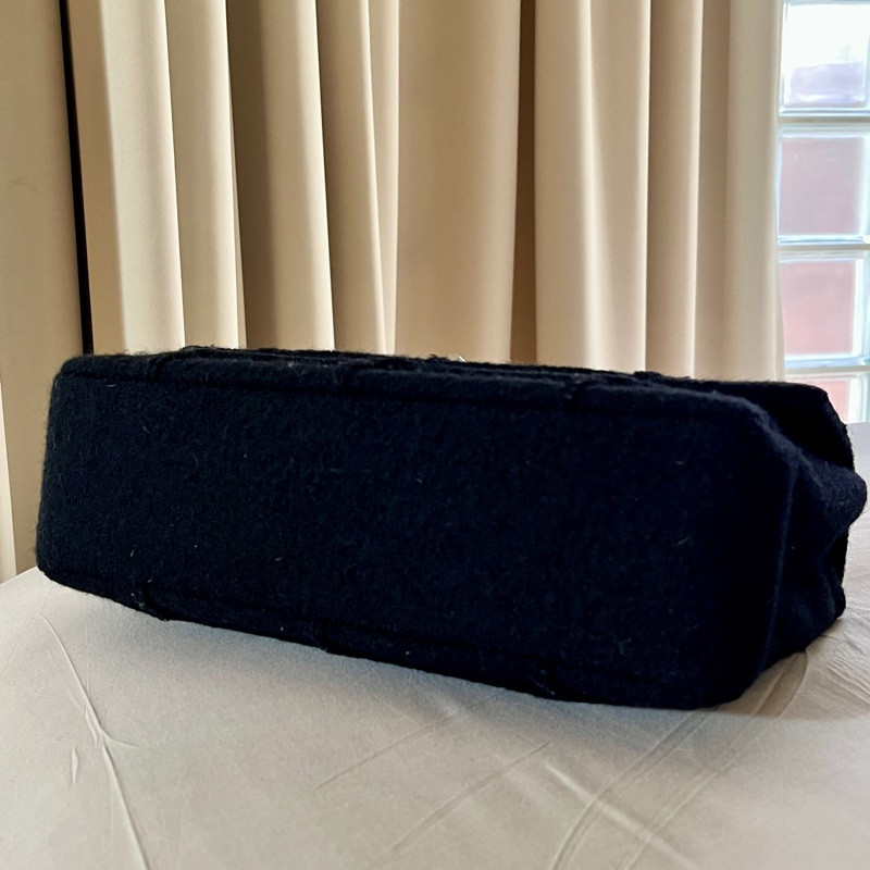 CHANEL 香奈兒 2.55 中古包 冰格 經典銀鏈羊毛方格紋 百搭大方通勤包-3