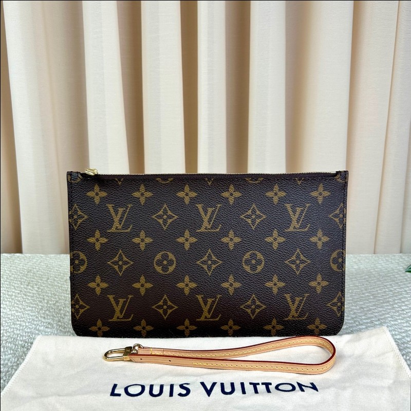 LV路易威登neverfull子袋 經典老花 可當手拿包 攜帶方便-0