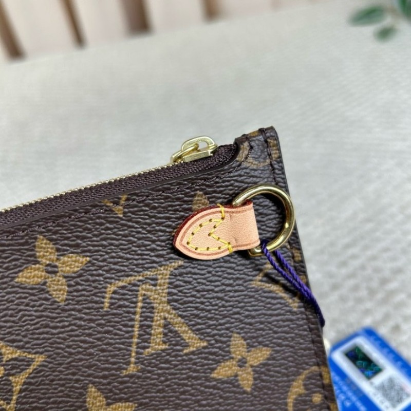 LV路易威登neverfull子袋 經典老花 可當手拿包 攜帶方便-15