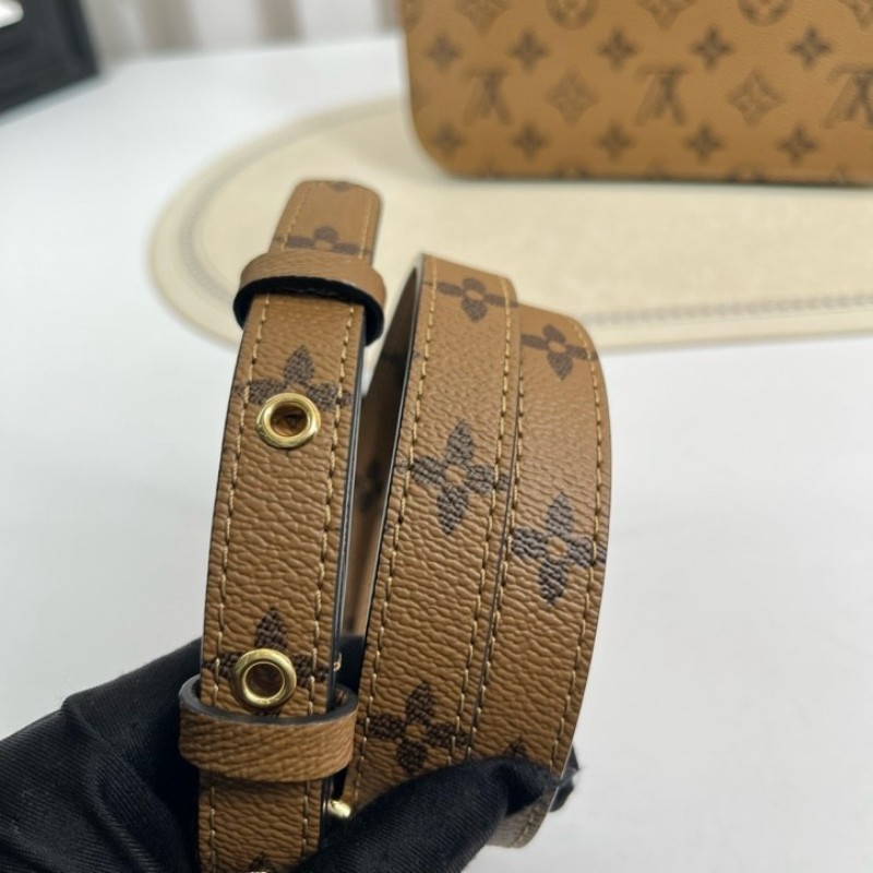 LV路易威登 25年全套 Pochette Metis拼色郵差包 經典焦糖色老花拼色郵差 皮質手感好 內裡乾淨 手提單肩斜挎都可以 日常通勤百搭 容量實用-16