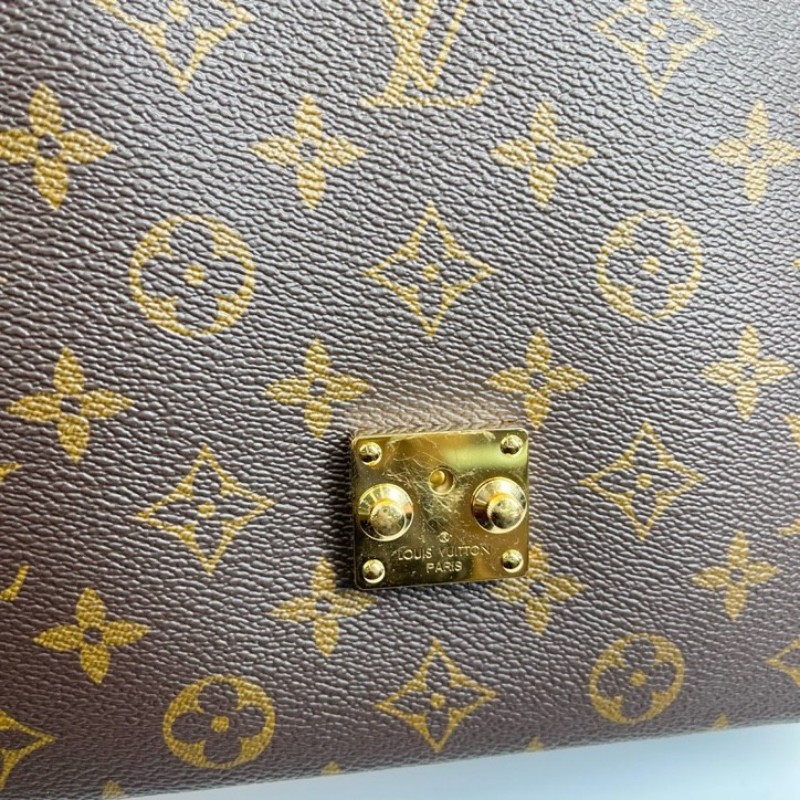 LV路易威登 25年全套 Pochette Metis拼色郵差包 經典焦糖色老花拼色郵差 皮質手感好 內裡乾淨 手提單肩斜挎都可以 日常通勤百搭 容量實用-17