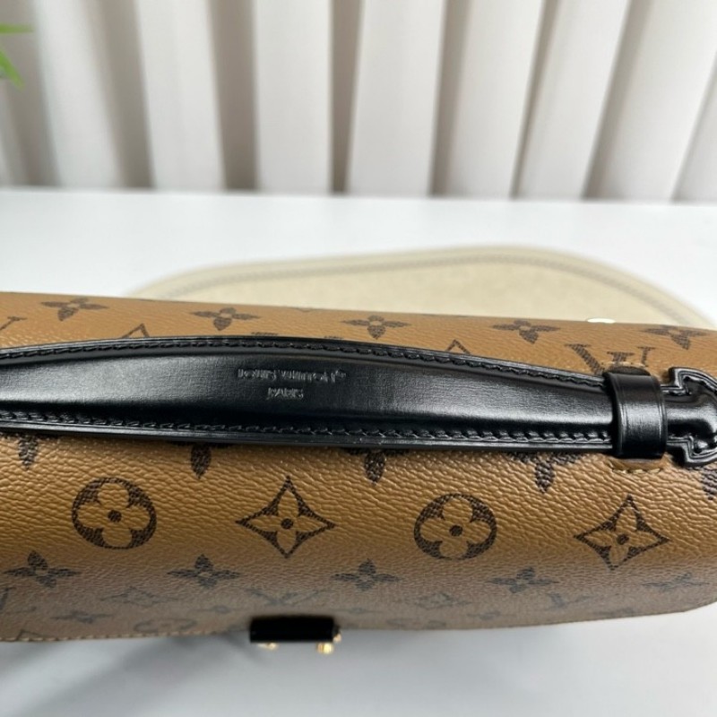 LV路易威登 25年全套 Pochette Metis拼色郵差包 經典焦糖色老花拼色郵差 皮質手感好 內裡乾淨 手提單肩斜挎都可以 日常通勤百搭 容量實用-22