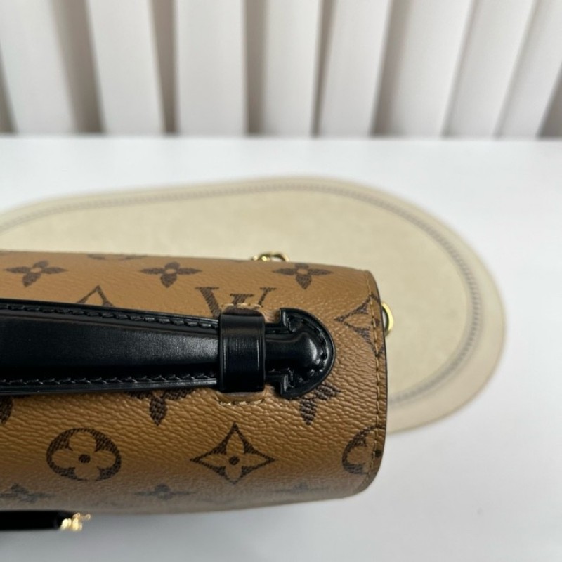 LV路易威登 25年全套 Pochette Metis拼色郵差包 經典焦糖色老花拼色郵差 皮質手感好 內裡乾淨 手提單肩斜挎都可以 日常通勤百搭 容量實用-23