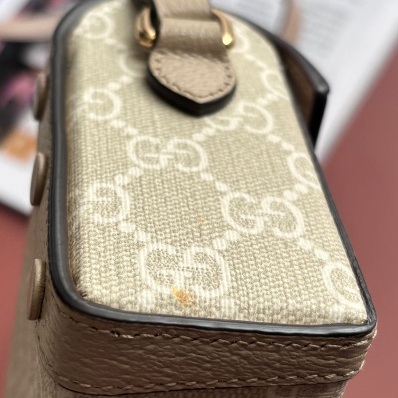 ::GUCCI:: 699296 Horsebit 1955馬銜扣造型燕麥色GG帆布斜背馬鞍包 小相機包-6