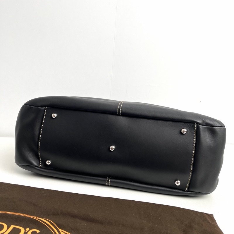 【近新閒置品】TOD'S 托德斯 黑色牛皮托特包手提包 香奈兒26hobo的平替-5