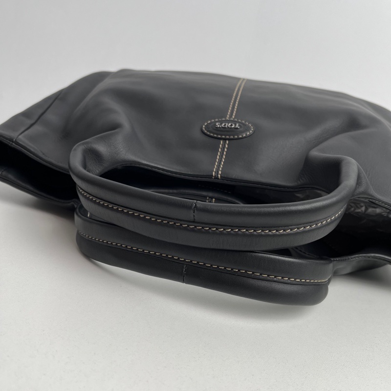 【近新閒置品】TOD'S 托德斯 黑色牛皮托特包手提包 香奈兒26hobo的平替-8