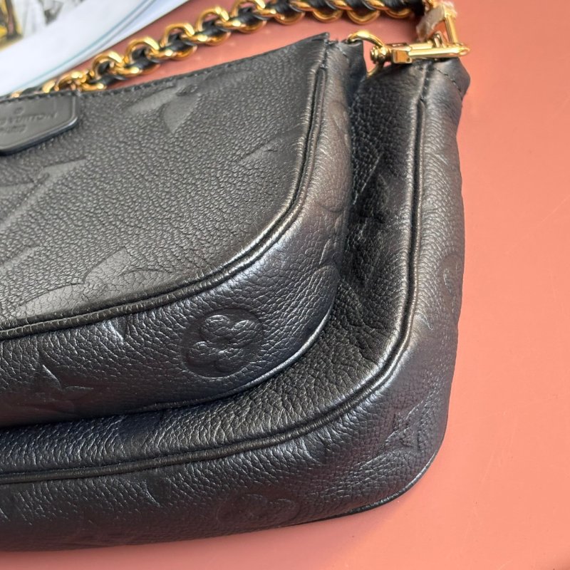 ::LOUIS VUITTON:: LV M80399 Multi Pochette Accessoires 黑色壓紋麻將包 二合一 腋下包 斜背包 肩背包-5