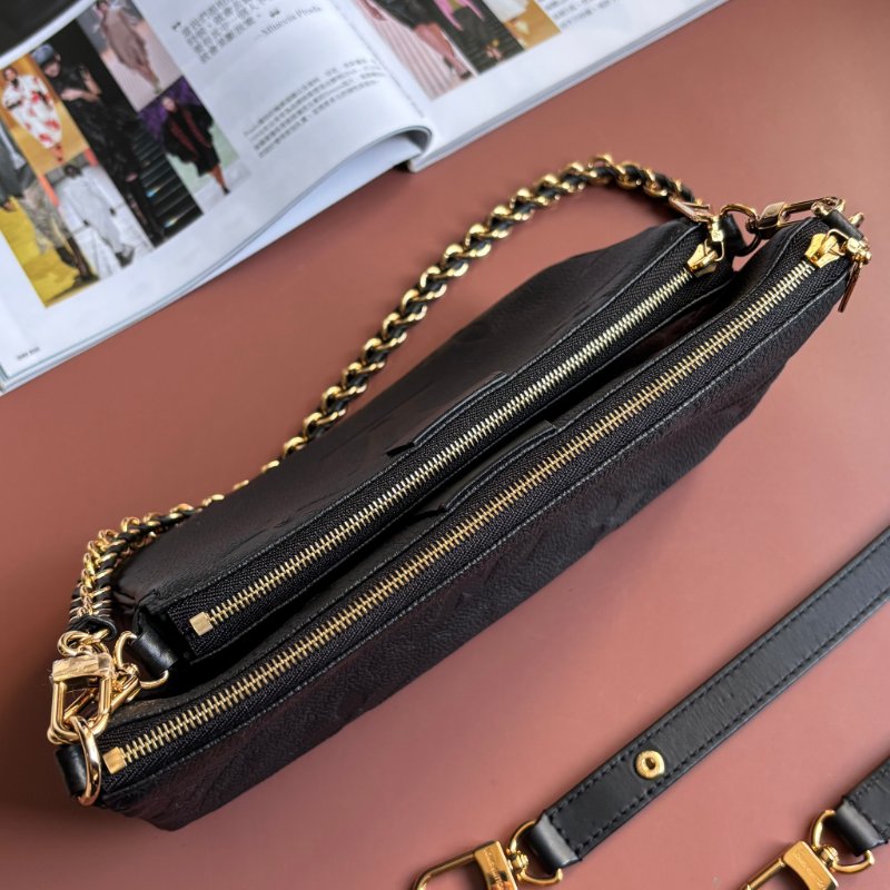 ::LOUIS VUITTON:: LV M80399 Multi Pochette Accessoires 黑色壓紋麻將包 二合一 腋下包 斜背包 肩背包-8